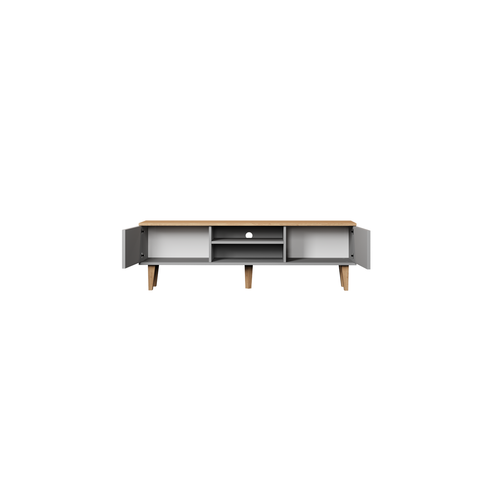 Szafka RTV Denver 160 szary chinchilla & hikora