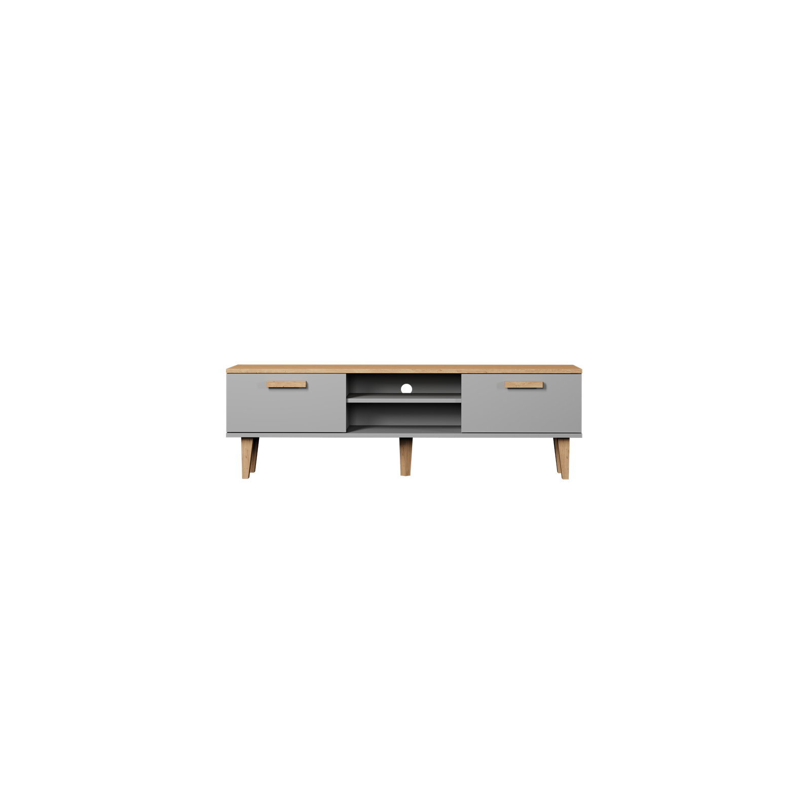 Szafka RTV Denver 160 szary chinchilla & hikora