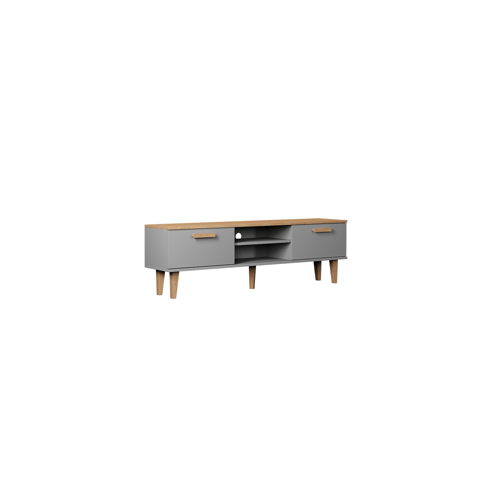 Szafka RTV Denver 160 szary chinchilla & hikora