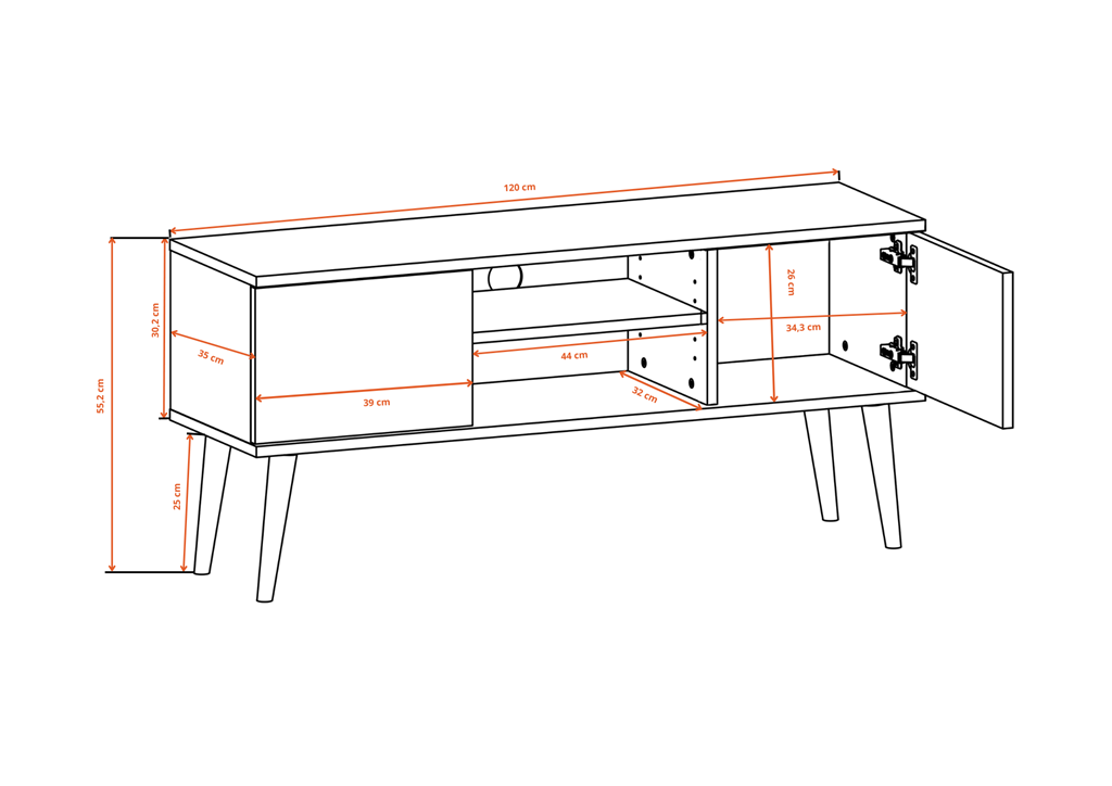Szafka RTV Toronto 120 dąb artisan
