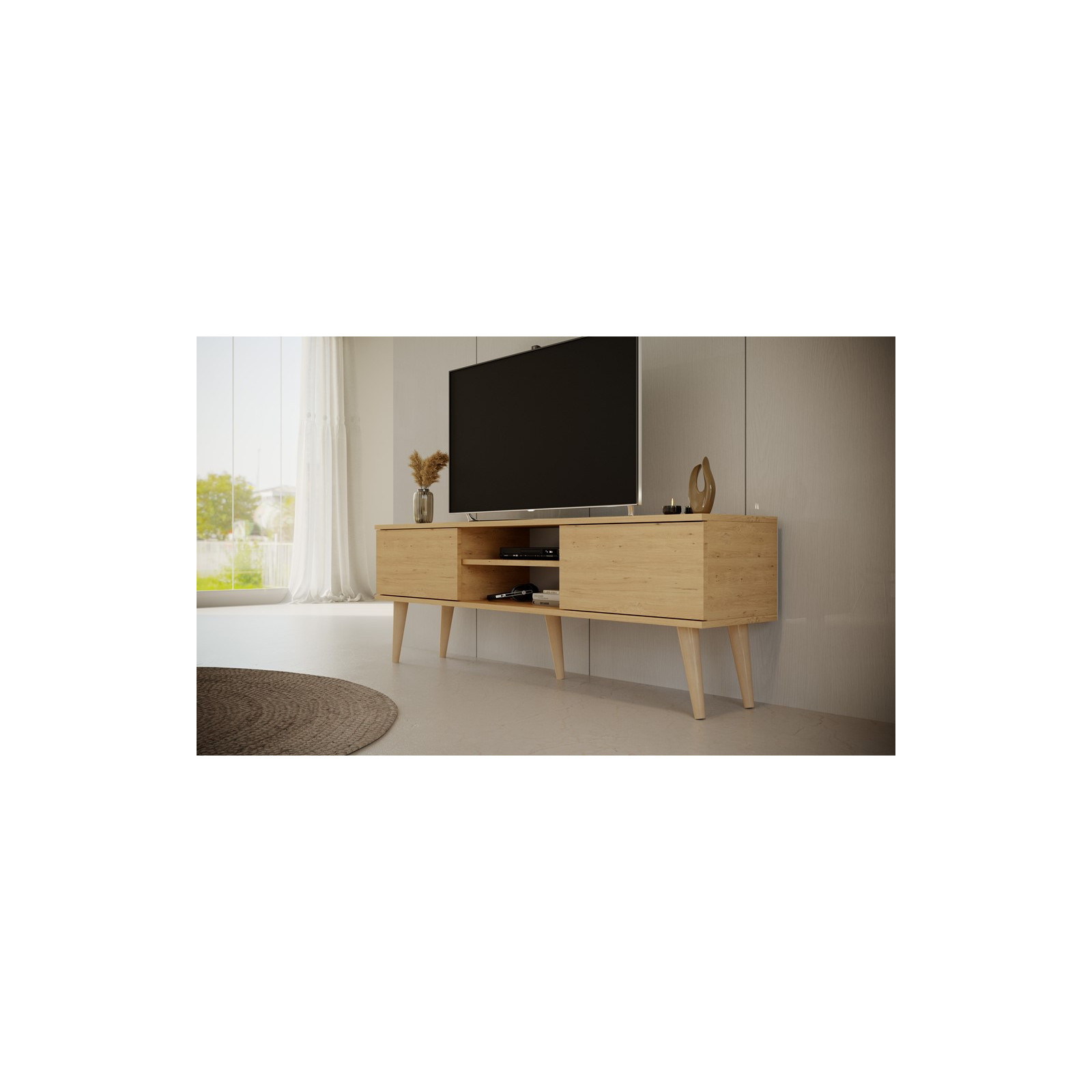 Szafka RTV Toronto 160 dąb artisan & czarny